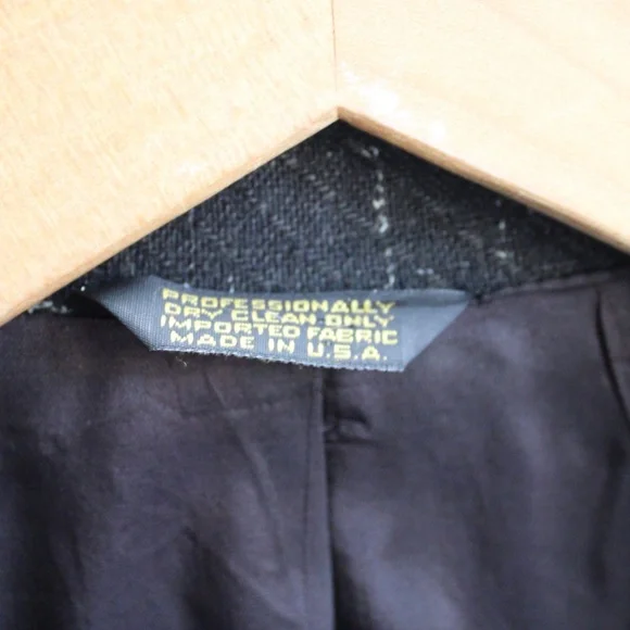 Christian Dior Vintage Jeune Homme Sportif Black Tweed Breasted Blazer Size S - Picture 6 of 6